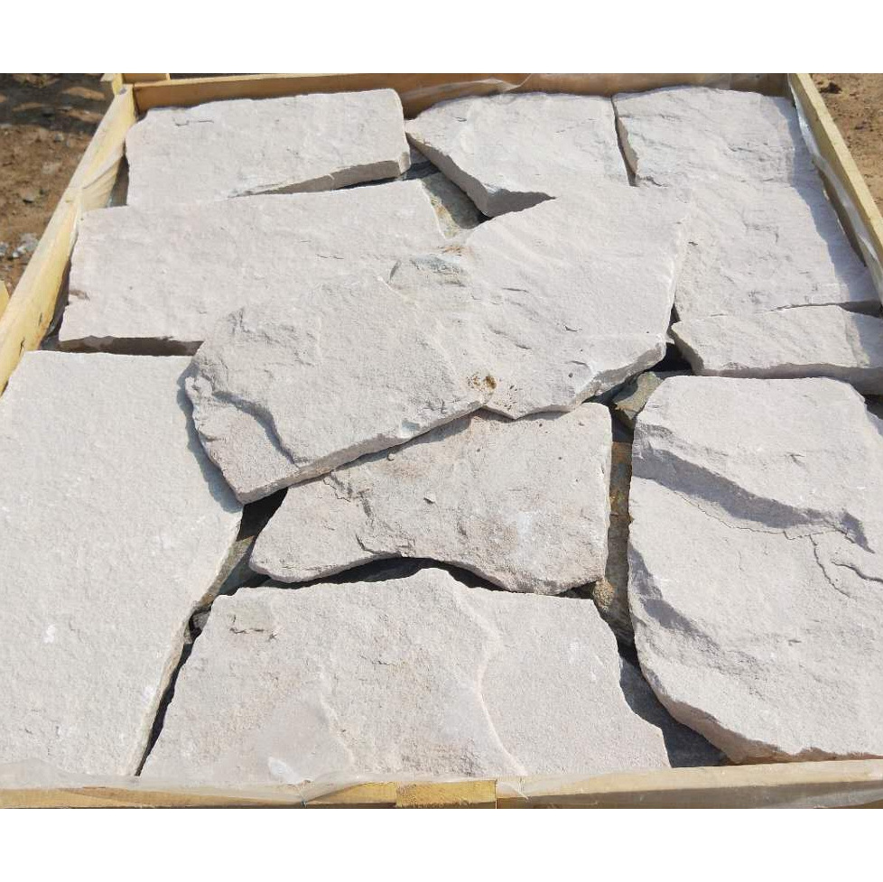 SHIHUI Popular White Sandstone Loose Stone Veneer for Exterior Wall and Fireplace Wall Decoration Stone Wall Cladding