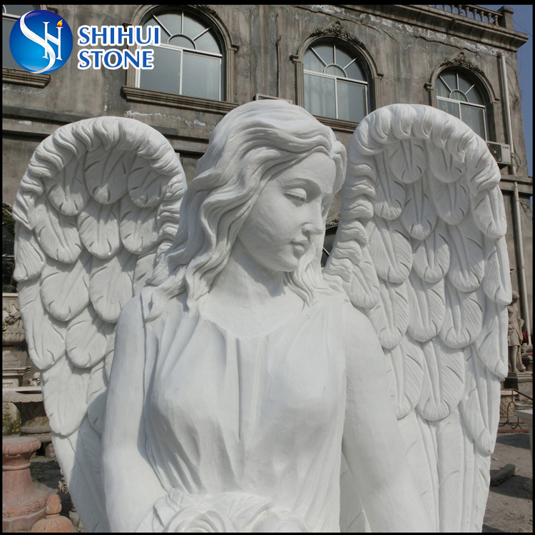 Cemetery angel etching marble headstone price