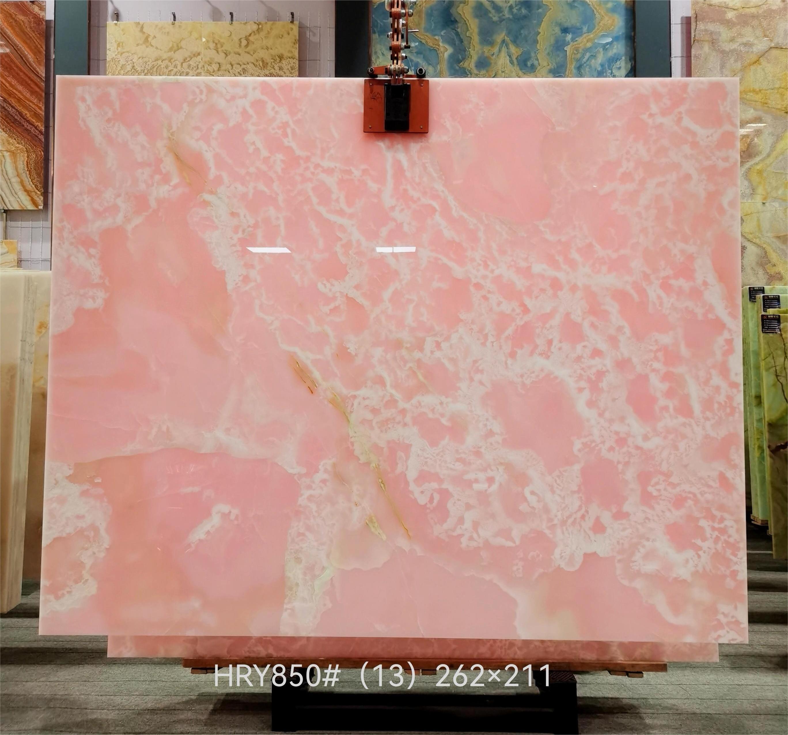 SHIHUI Wholesale High Quality Natural Stone Backlit Pink Onyx Translucent Stone Slab For Villa Decor Pink Onyx Floor Tile