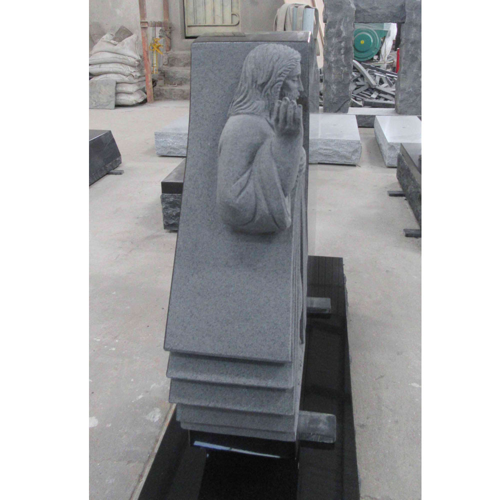 Carved grave Black Granite Stone Upright Headstone USA Monuments Tombstones