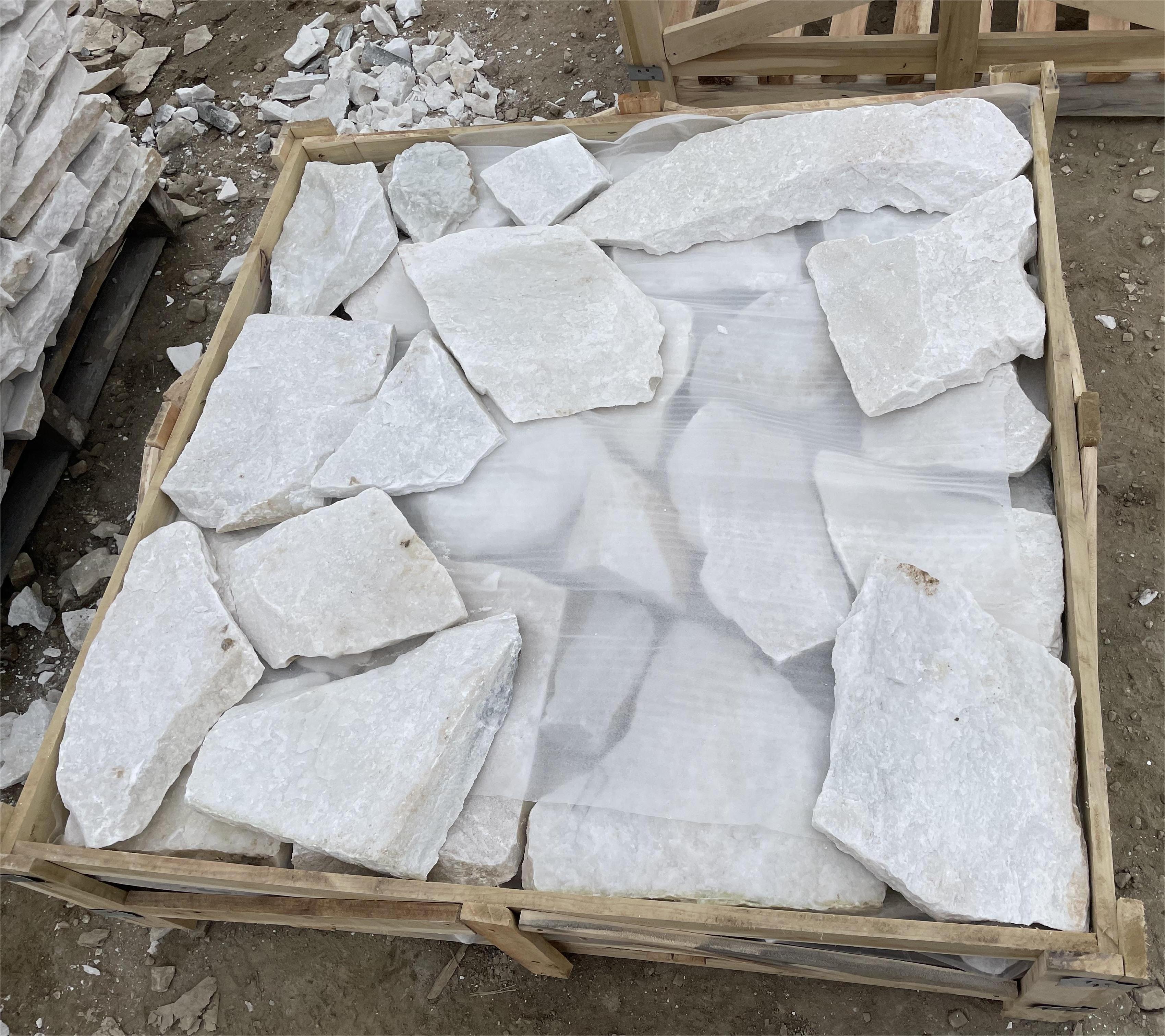 SHIHUI Natural Wall Cladding Stone White Quartzite Dry Stack Stone Wall Cladding Exterior Stone Veneer