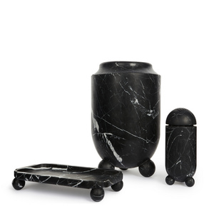 New modern luxury marble style flower vases for home decor black marble Nero marquina holder marble vase Incense Burner