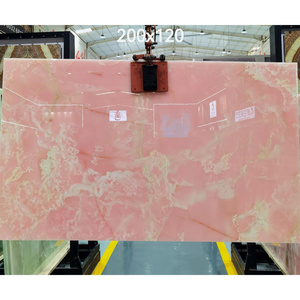 SHIHUI Wholesale High Quality Natural Stone Backlit Pink Onyx Translucent Stone Slab For Villa Decor Pink Onyx Floor Tile