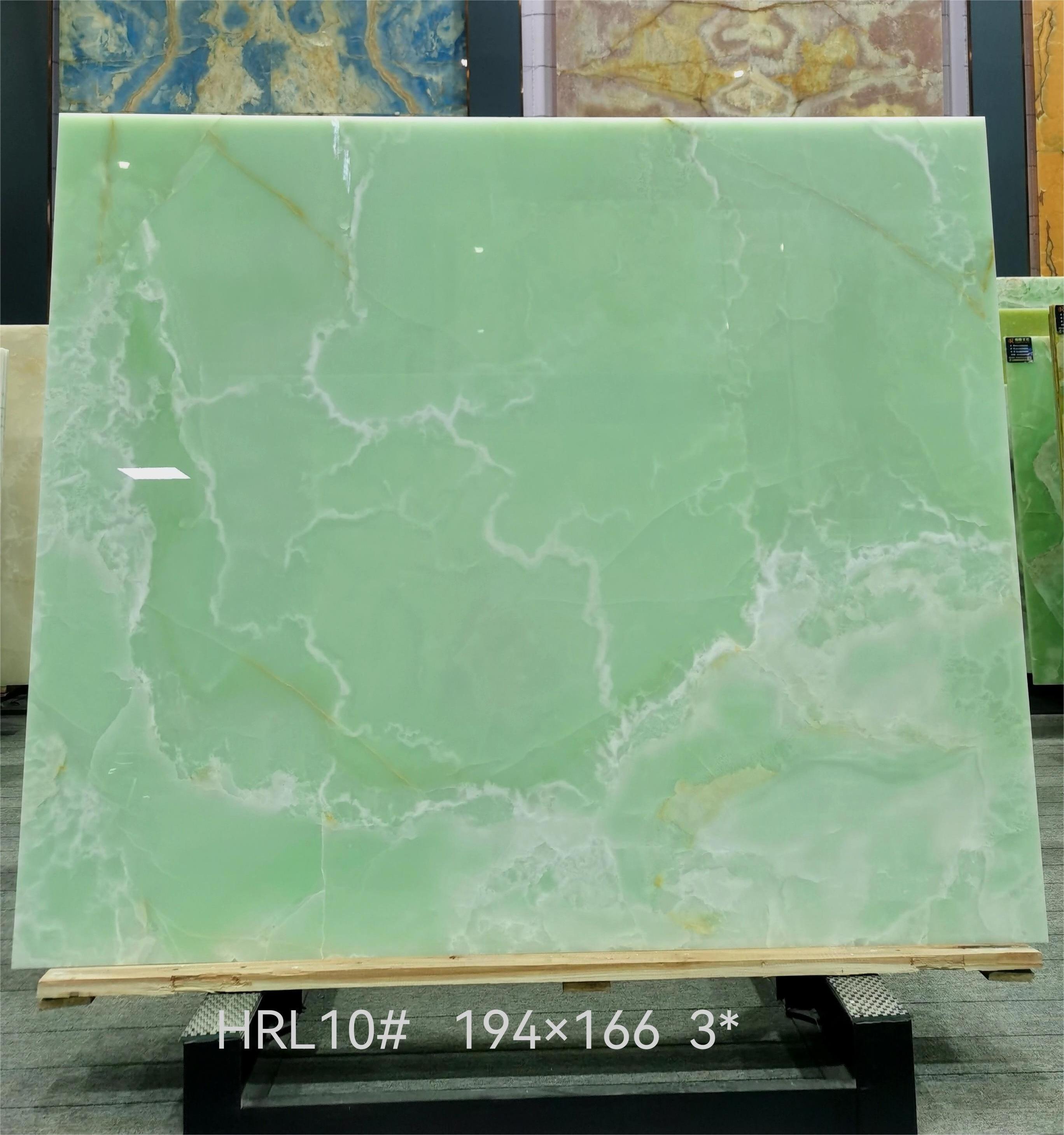 SHIHUI Beautiful Natural Green Jade Onyx Marble Slabs Graphic Design 3D Model Design For Table Bathroom Wall Onyx Stone Tiles