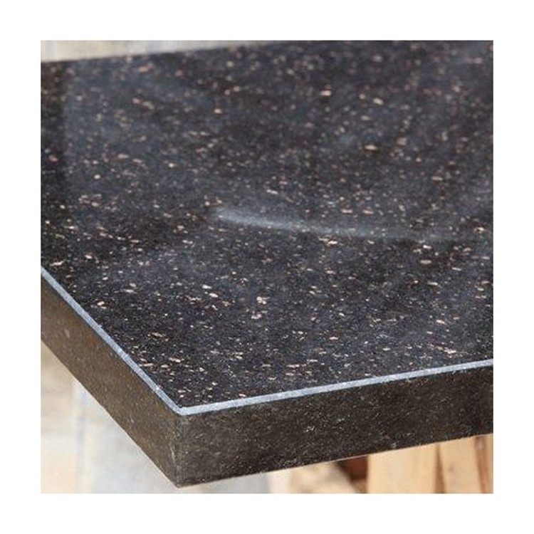 India Natural Backsplash Chinese Gold Granite Black Galaxy Slabs Star Black Galaxy Granite Price