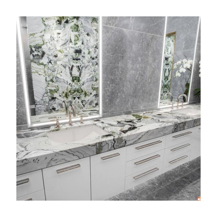 China Primavera Lux  Beauty Calacatta Verde Colorful Connect Cold Emerald Ice Jade Gree Marble