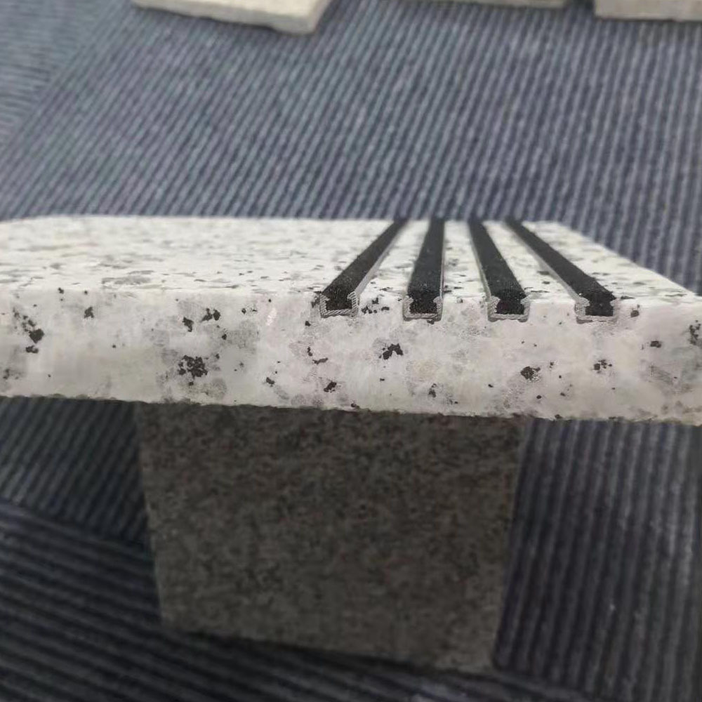 Custom Granite steps with Metal skid strip