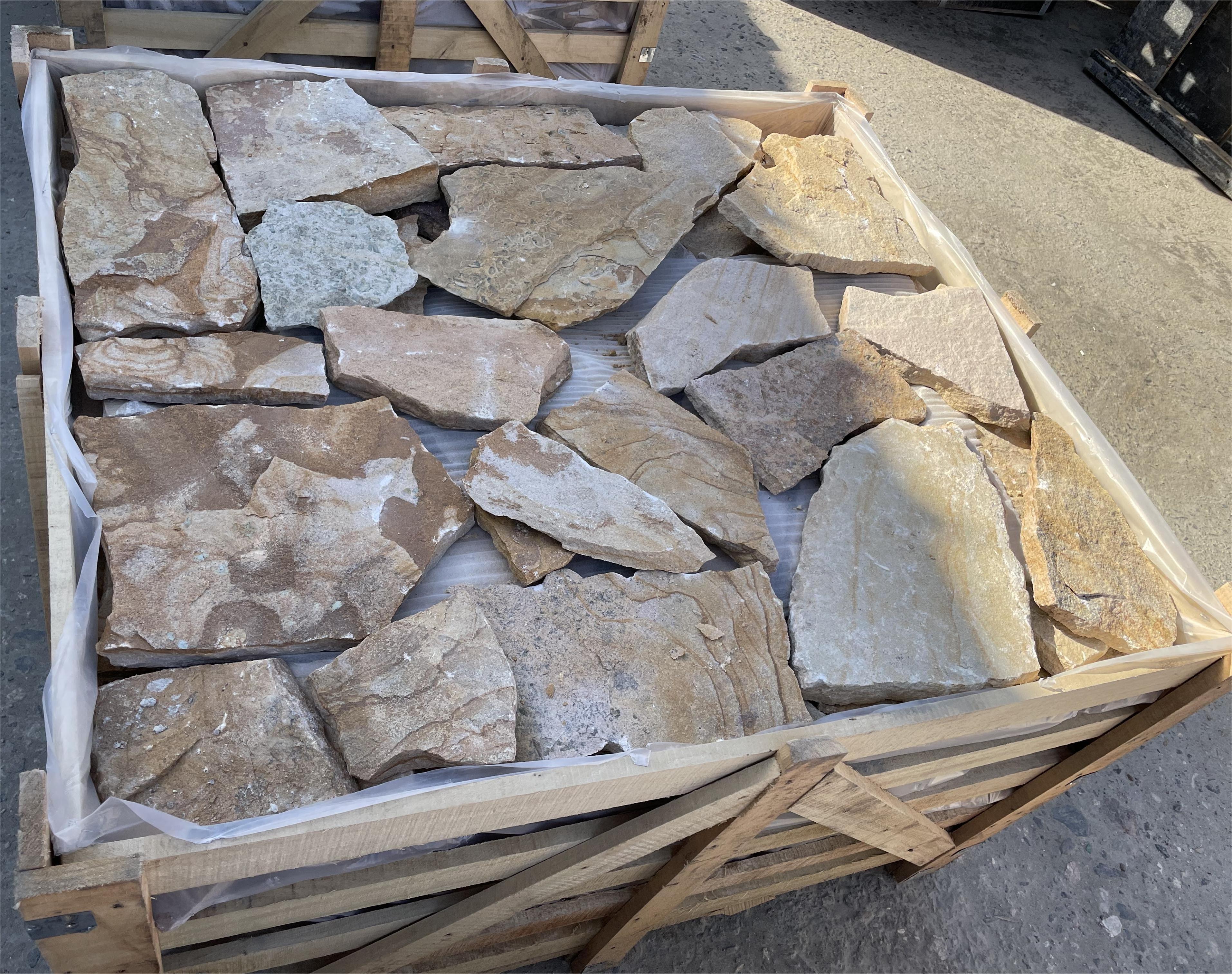 SHIHUI Popular Natural Sandstone Loose Stone Veneer for Exterior Wall and Fireplace Wall Decoration Stone Wall Cladding