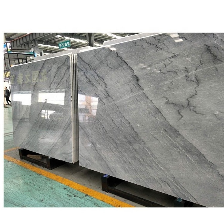 SHIHUI Factory Natural Marble Bruce Grey Slabs for Bathroom Wall Flooring Wall Coverings Grey Marble Slabs