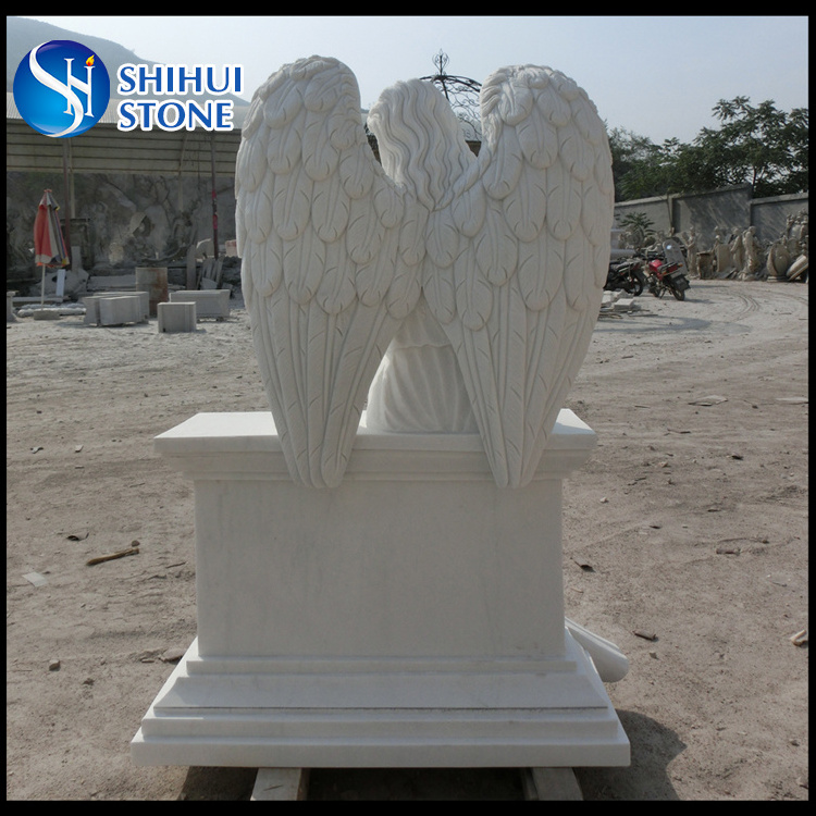 Cemetery angel etching marble headstone price