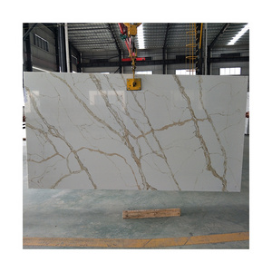 Clear Calacatta White And Black- Beige-Purple Quartz Stone Slab Calacatta Gold