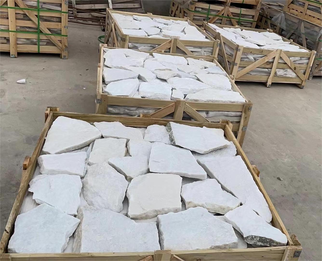 SHIHUI Natural Wall Cladding Stone White Quartzite Dry Stack Stone Wall Cladding Exterior Stone Veneer