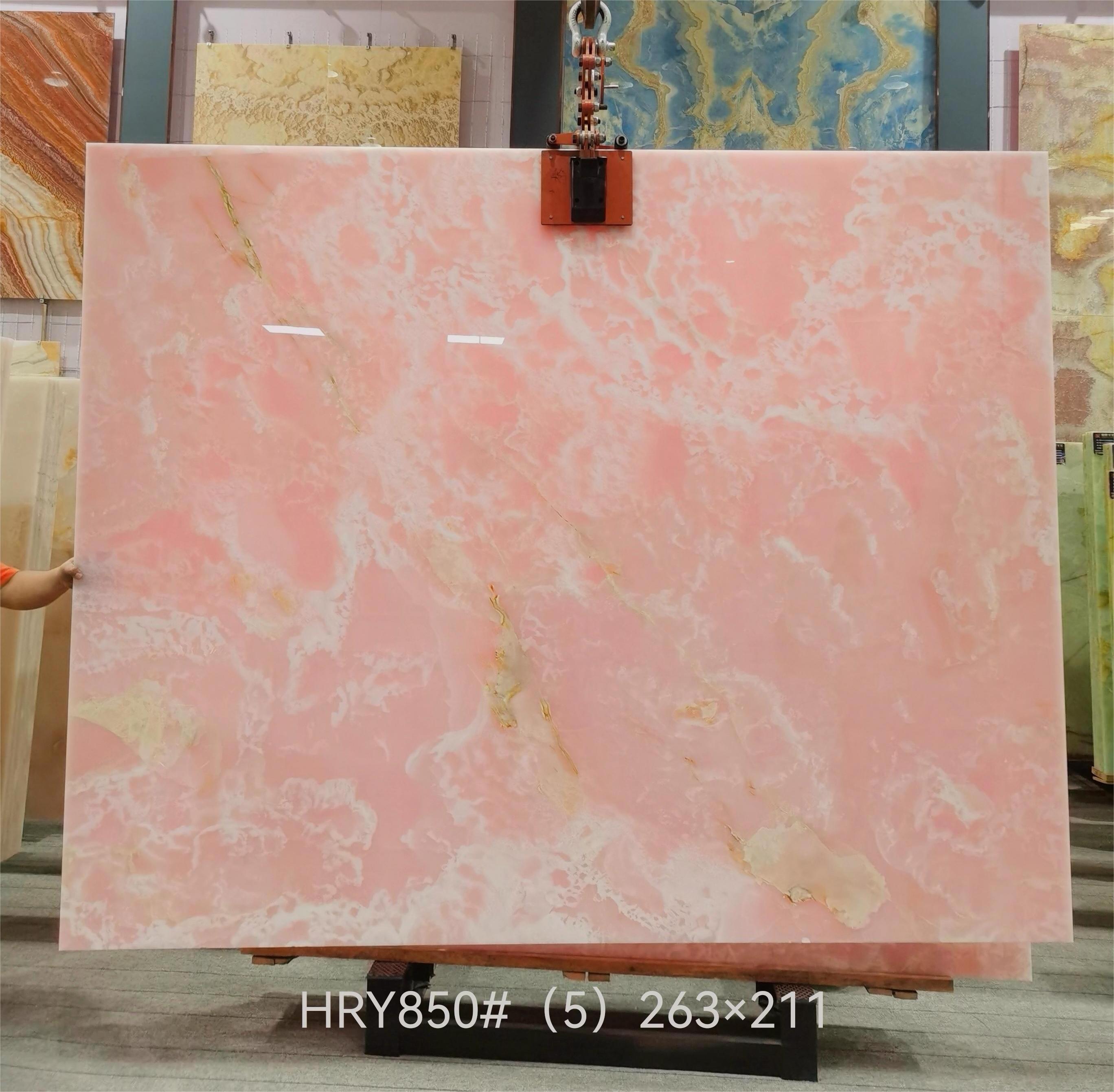 SHIHUI Wholesale High Quality Natural Stone Backlit Pink Onyx Translucent Stone Slab For Villa Decor Pink Onyx Floor Tile