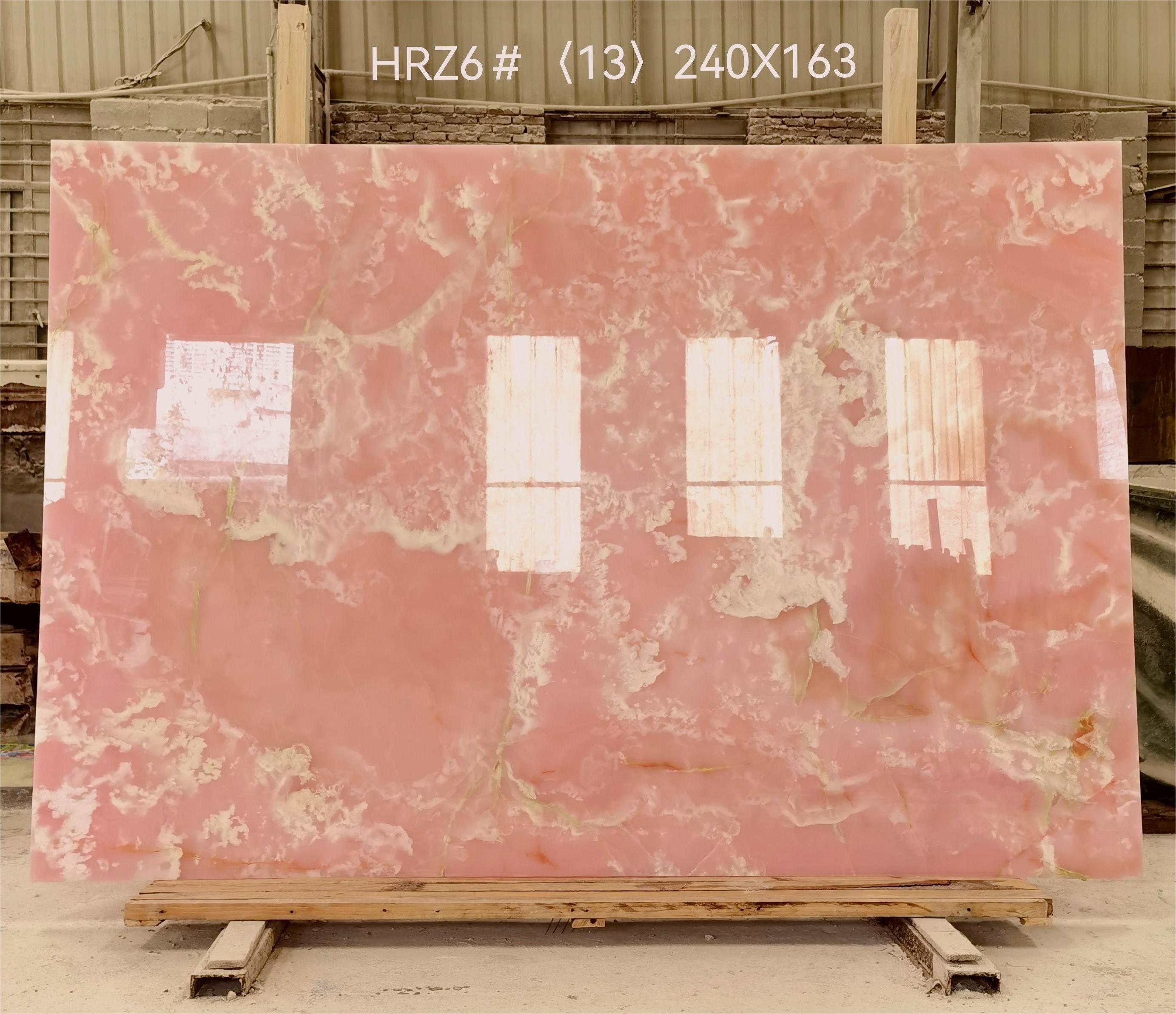 SHIHUI Wholesale High Quality Natural Stone Backlit Pink Onyx Translucent Stone Slab For Villa Decor Pink Onyx Floor Tile