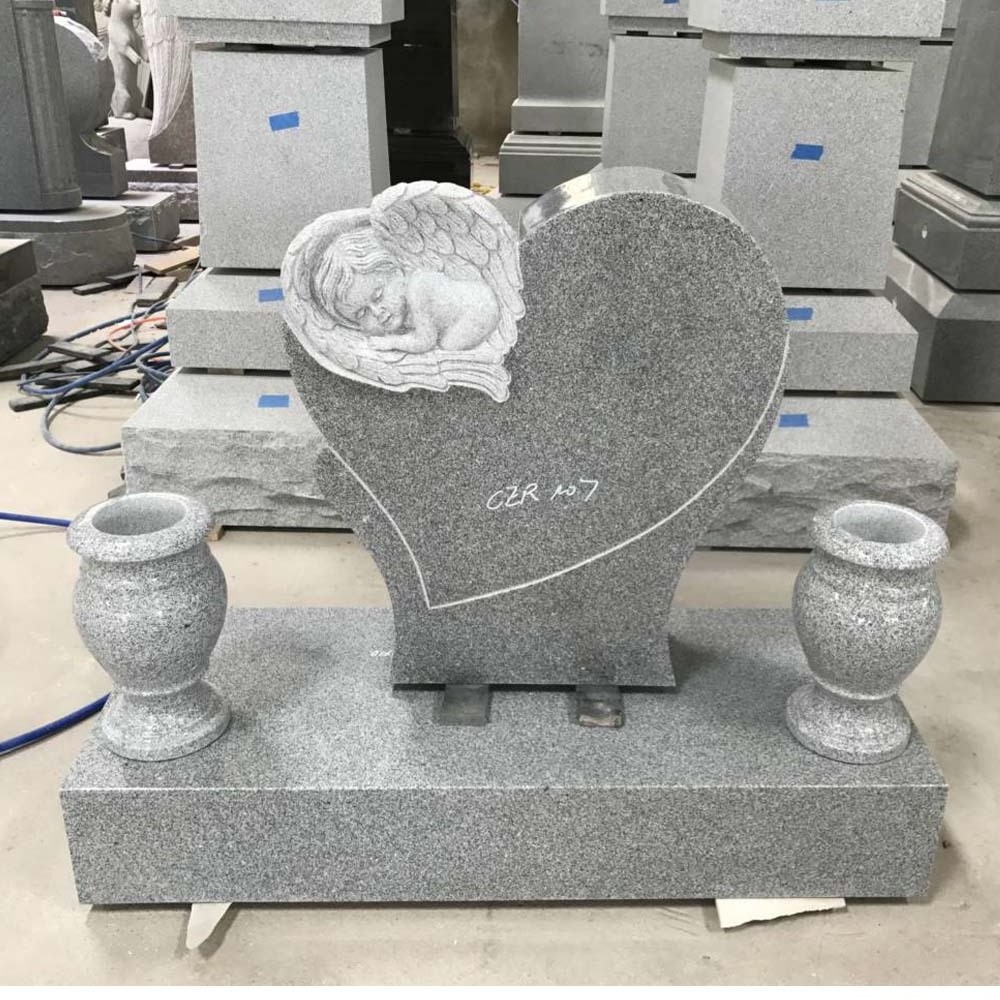 Economic And Reliable Granite Heart Shaped Baby Headstone