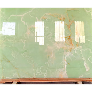 SHIHUI Beautiful Natural Green Jade Onyx Marble Slabs Graphic Design 3D Model Design For Table Bathroom Wall Onyx Stone Tiles