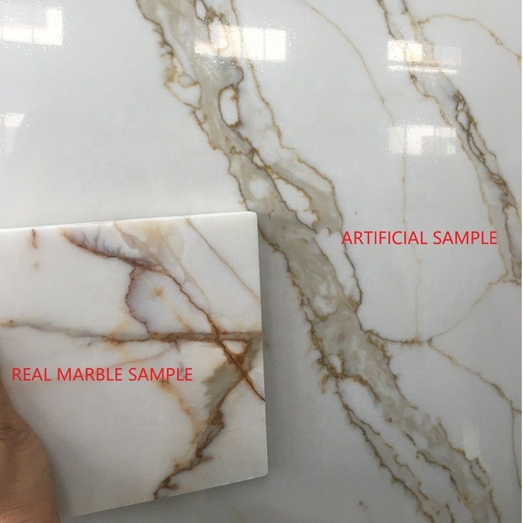 SH8382 Calcatta Gold Quartz 6mm-30mm thick Calacatta Gold  White Quartz Stone Countertops Slabs