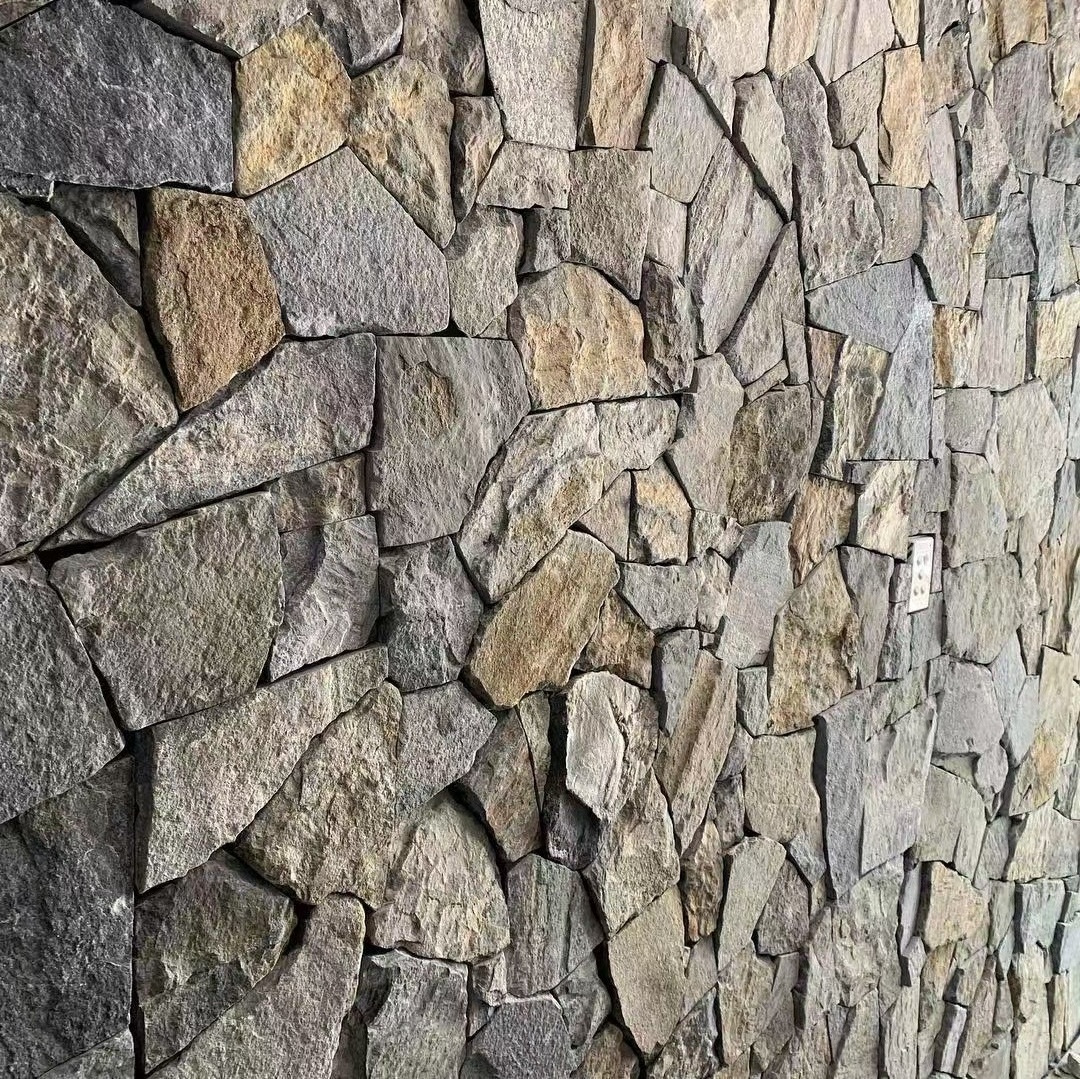 SHIHUI Natural Stone Blue Quartzite Slate Dry Stack Stone Wall Cladding Exterior Wall Stone For Home Decoration