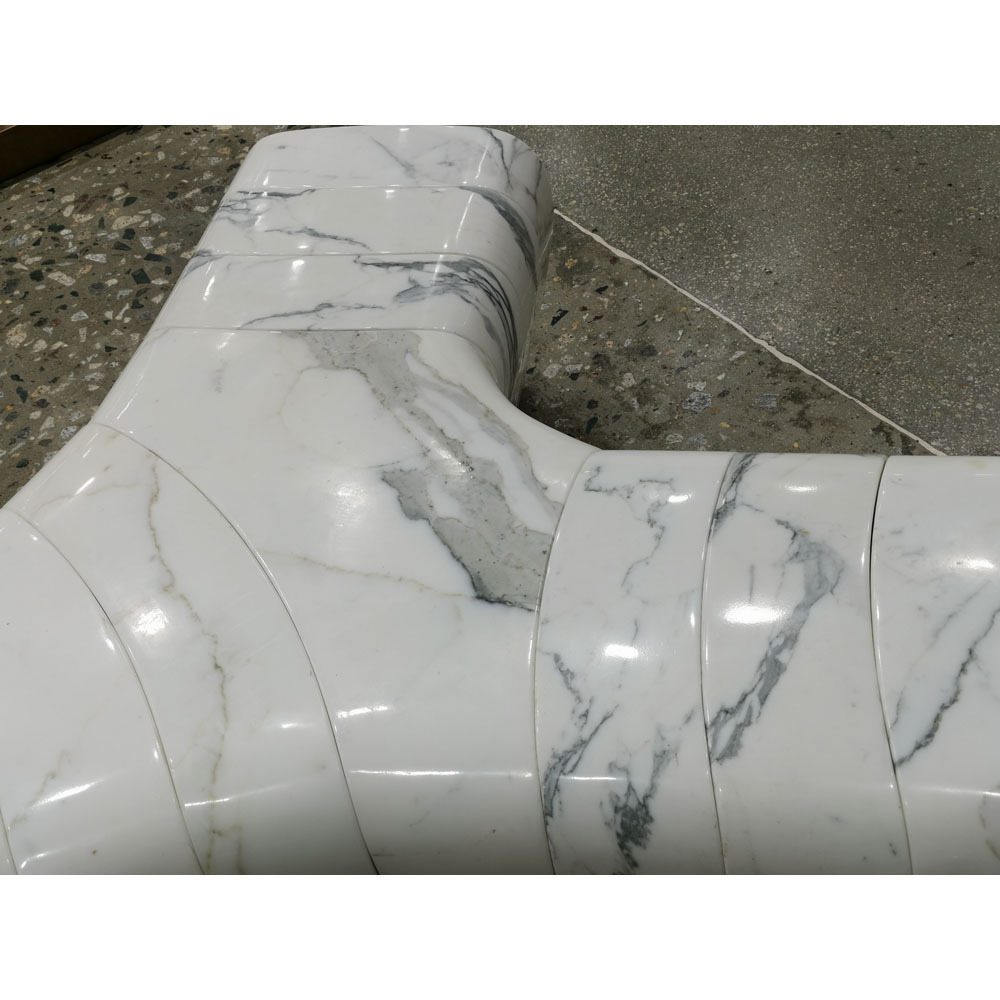 Custom cut marble Italy Calacatta White Marble Bench,Simple Stone Garden Marble Park Bench for Sale,Marble Bench Seat