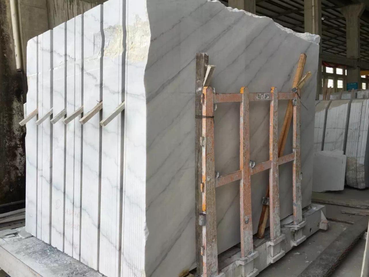 SHIHUI Natural Stone Cheapest Chinese Guangxi White Marble Big Natural White Marble Slab Floor Tile