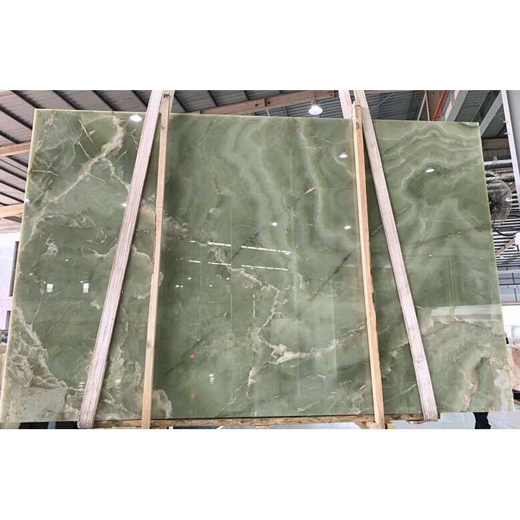 SHIHUI Onyx Marble Natural Stone Slabs Green Graphic Design Modern Hotel Transparent Backlit Yellow Polished Green Onyx Big Slab