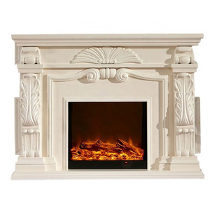 SHIHUI Hand Carved Surround Mantel Limestone Stone Fireplace,Fireplace Marble