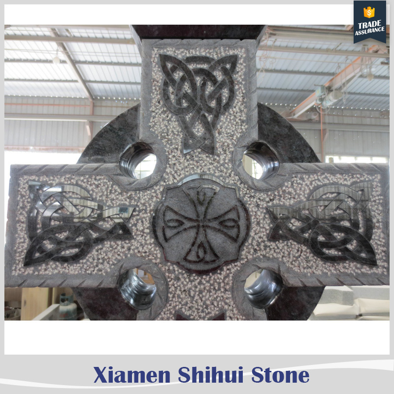 SHIHUI bahama blue parent cross shaped headstone, celtic cross headstones