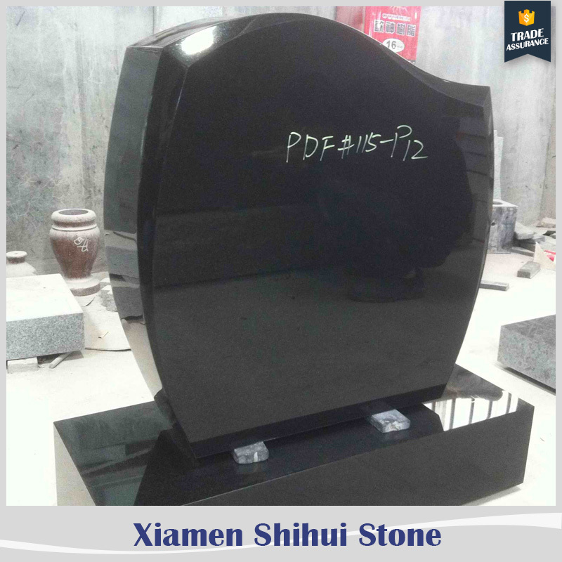 Popular black granite headstones for grave big quantity available