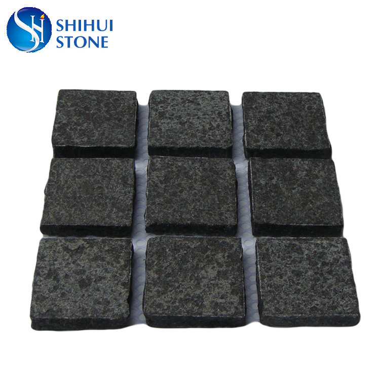 G684 Natural Black Granite Cobblestone Paver Mats