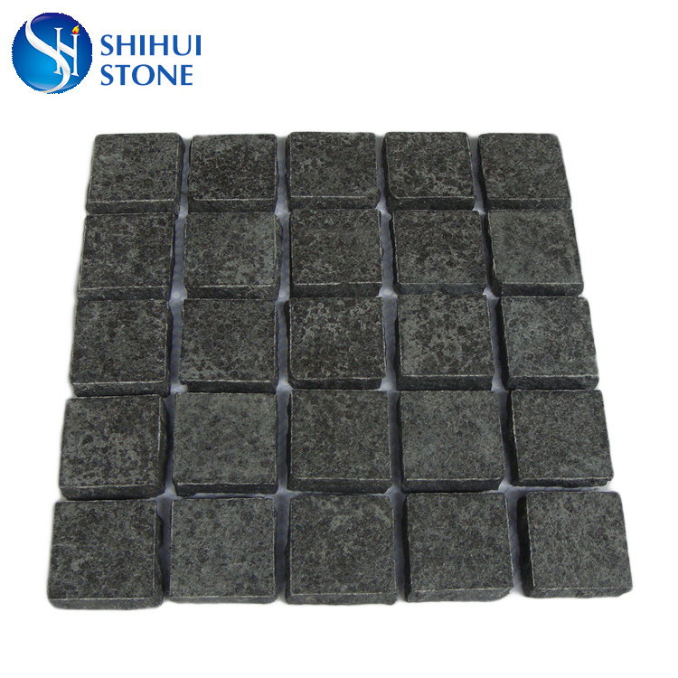 Chinese Tile Black G684 Granite Cobblestone Paver Stone Mats