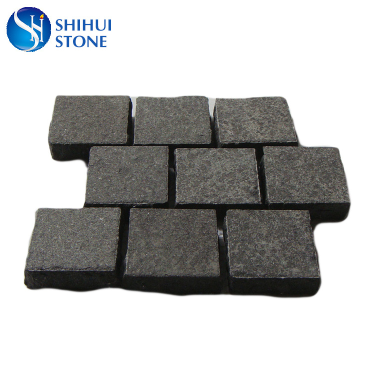 Chinese Tile Black G684 Granite Cobblestone Paver Stone Mats