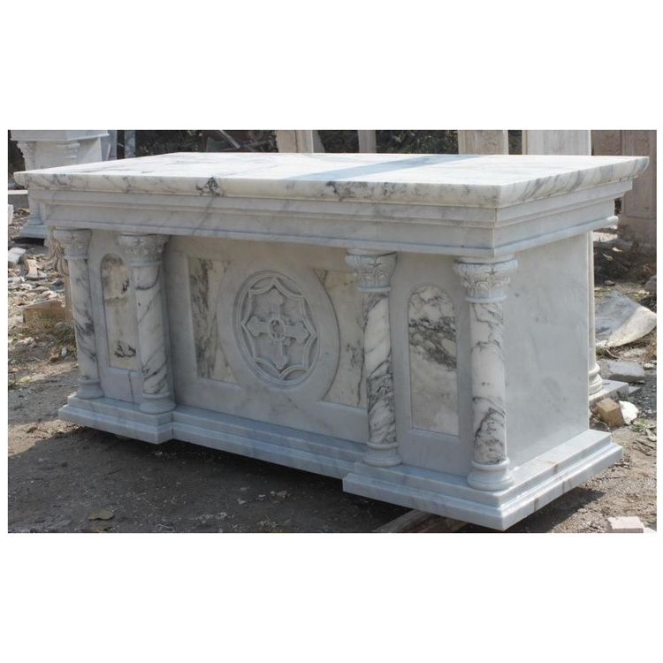 SHIHUI Hand Carved Religious Marble Church Altar Marble Altar Table Statue For Church