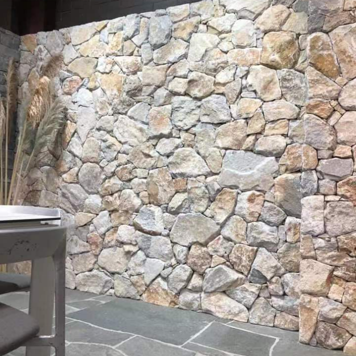 Natural Stone Wall Cladding Stone Yellow Pearl Quartzite slate, Dry Stack Stone Wall Cladding Stone Veneer, Slate