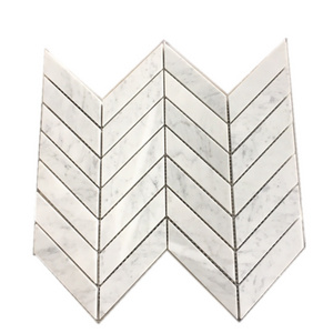 Chevron mosaic marble Tile,Brick Italy Carrara White Marble Mosaic Bathroom Floor Tile,chevron marble mosaic