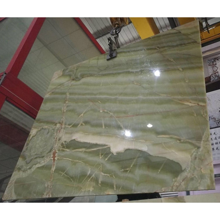 SHIHUI Onyx Marble Natural Stone Slabs Green Graphic Design Modern Hotel Transparent Backlit Yellow Polished Green Onyx Big Slab