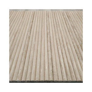 SHIHUI Wholesale Stone Wall Panel Travertine Bullnose Strips Trim Liner Ribbed Mouldings Pencil 3d Marble Flute Tiles For Villa