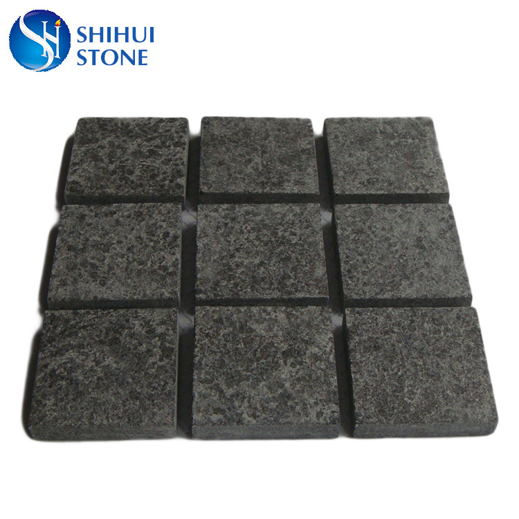 Chinese Tile Black G684 Granite Cobblestone Paver Stone Mats