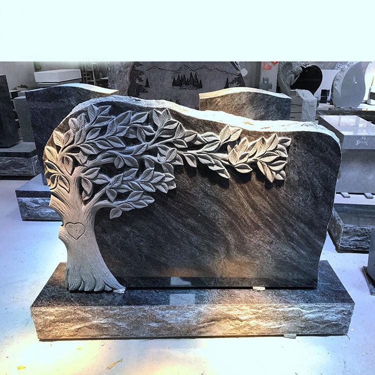 Hot Sale Granite Tree Carving Monument Headstone Designs