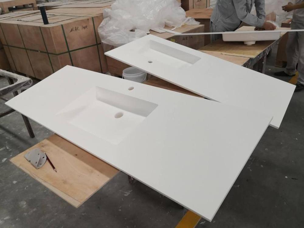 Pure Acrylic Solid Surface Vanity Top,Solid Surface Acrylic Table Top,Bathroom Bench Top With Basin