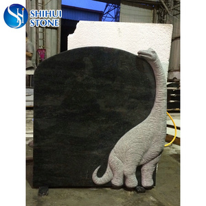 shihui stone carved dinosaur child headstone, dinosaur children granite memorial and headstone