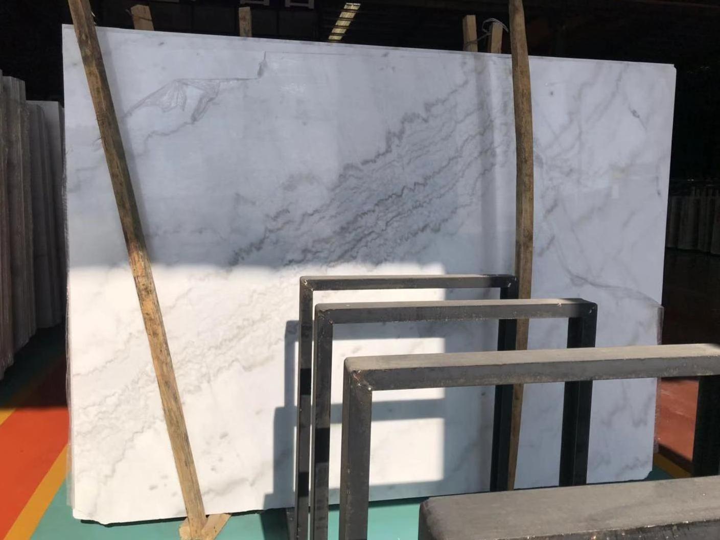 SHIHUI Natural Stone Cheapest Chinese Guangxi White Marble Big Natural White Marble Slab Floor Tile