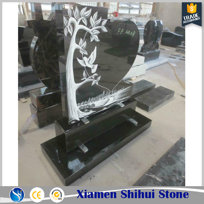 Unique Design Granite tree of life with birds headstone,Headstone Design with Tree