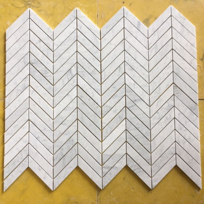 Chevron mosaic marble Tile,Brick Italy Carrara White Marble Mosaic Bathroom Floor Tile,chevron marble mosaic