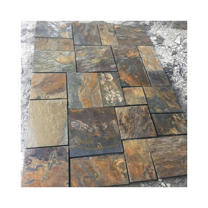 SHIHUI Natural Stone Jiangxi Rusty Slate French Pattern Culture Paving Culture Stone Board Pavers For Sale Patio Paver Stones