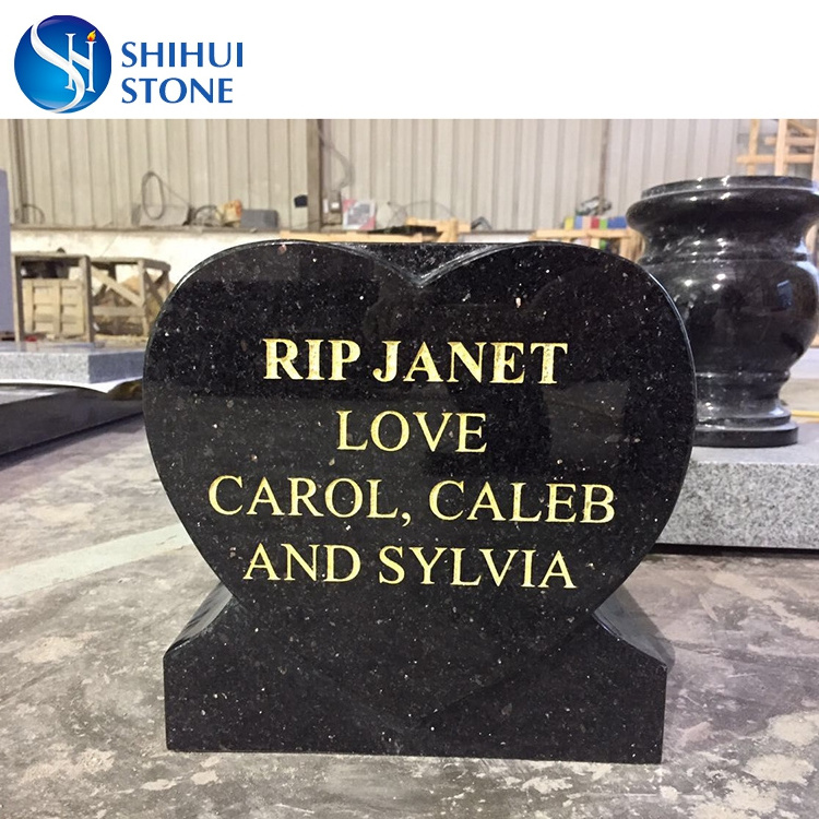 High Quality black granite cemetery tombstone full set, headstones and european gave monuments slab