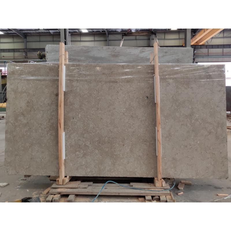 SHIHUI Natural Stone Design Material Fossil Grey Limestone Slab For Outdoor Exterior Wall Cladding