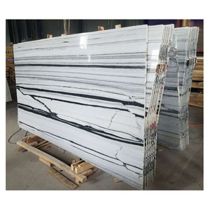 SHIHUI Natural Stone Imported Indian New White Panda Marble With Black Veins