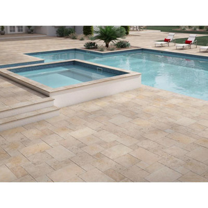 SHIHUI Premium Quality Natural Stone Travertine Tiles Outdoor Floor Paving Polished Glazed Floor Wall Tiles For Indoors