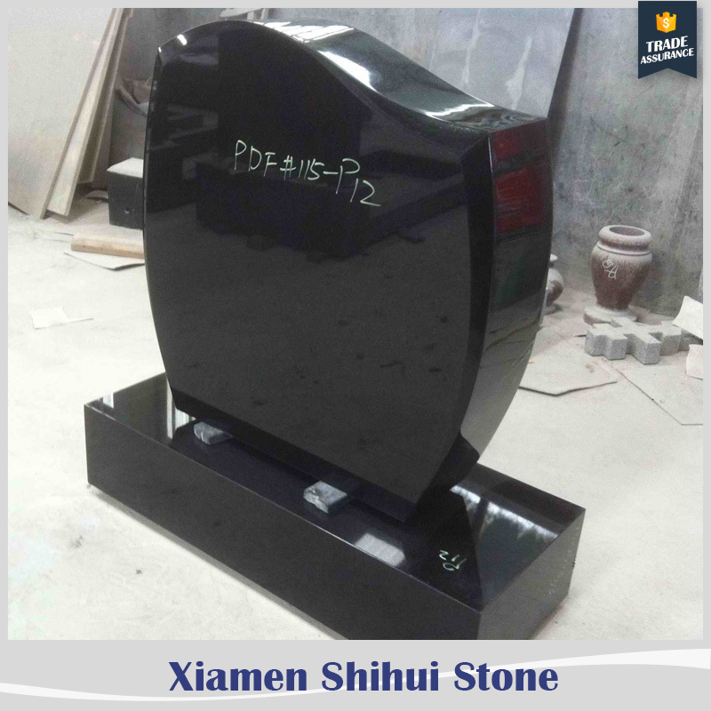 Popular black granite headstones for grave big quantity available