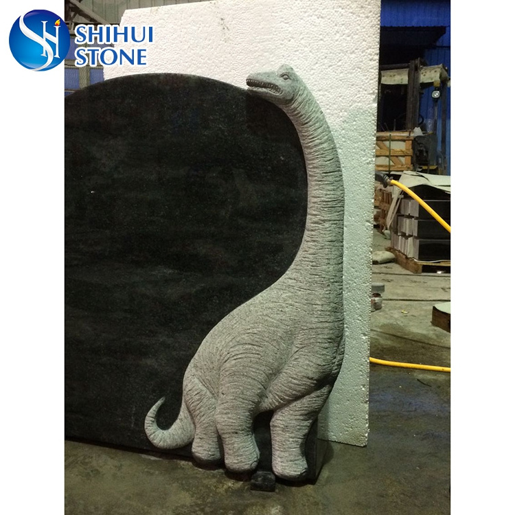 shihui stone carved dinosaur child headstone, dinosaur children granite memorial and headstone